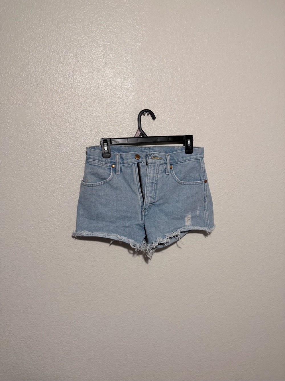 Wrangler Light Blue High-Rise Denim Cutoff Shorts
